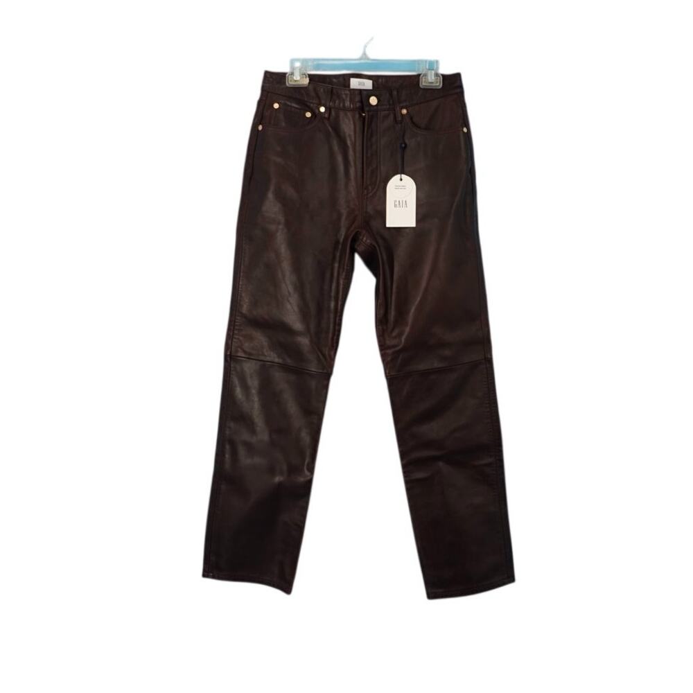 NWT Cult Gaia X Gap Brown Leather Pants Size 8
